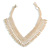 Bridal Imitation Pearl Charm V-Choker Necklace (Light Cream)