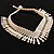 Bridal Imitation Pearl Charm V-Choker Necklace (Light Cream) - view 9
