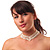 Bridal Imitation Pearl Charm V-Choker Necklace (Light Cream) - view 2