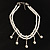 2 Strand Faux Pearl Bridal Diamante Choker Necklace (Silver Tone) - view 6