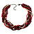 Red Beaded Multistrand Choker Necklace