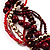 Red Beaded Multistrand Choker Necklace - view 3