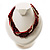 Red Beaded Multistrand Choker Necklace - view 2