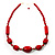 Glamorous Red Nugget Ceramic Necklace - view 5