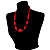 Glamorous Red Nugget Ceramic Necklace - view 8