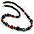 Long Multicoloured Wood And Acrylic Bead Necklace