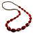 Long Plastic Faceted Nugget Necklace (Cranberry&Grey)