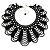 Luxurious Black Beaded Bib Style Choker Necklace Adult - view 2