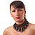 Luxurious Black Beaded Bib Style Choker Necklace Adult - view 3