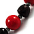 Black&Red Resin Beaded Choker Necklace (Silver Tone) - view 6