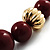 Long Chunky Burgundy Resin Bead Necklace (Gold Tone) - view 4