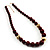 Long Chunky Burgundy Resin Bead Necklace (Gold Tone) - view 5