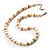 Light Cream Freshwater Pearl Necklace With Crystal Rings (8mm)