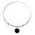 Silver Tone Crystal Medallion Choker Necklace