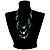 3-Strand Long Shell And Glass Bead Necklace (Aqua) - view 2