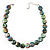 Lustrous Olive Golden-Green Colourful Shell Disk Necklace On Cotton Tread