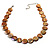 Lustrous Honey-Yellow Colourful Shell Disk Necklace On Cotton Tread