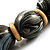 Chunky Colour Fusion Wood Bead Necklace (Black, Gold & White) - 46cm Length - view 4