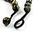 Chunky Colour Fusion Wood Bead Necklace (Black, Gold & White) - 46cm Length - view 9