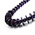Long Bead & Button Wood Graduated Necklace (Purple) - view 3