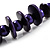 Long Bead & Button Wood Graduated Necklace (Purple) - view 4