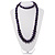 Long Bead & Button Wood Graduated Necklace (Purple) - view 2