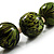 Animal Print Wooden Bead Necklace (Grass Green & Black) - 76cm L - view 8
