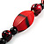 Chunky Geometric Wooden Bead Necklace (Black, Cream And Red) - 74cm L - view 5