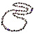 Ash Grey & Purple Shell & Imitation Pearl Bead Long Necklace - 150cm Length - view 2