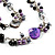 Ash Grey & Purple Shell & Imitation Pearl Bead Long Necklace - 150cm Length - view 5