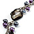 Ash Grey & Purple Shell & Imitation Pearl Bead Long Necklace - 150cm Length - view 7