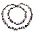 Ash Grey & Purple Shell & Imitation Pearl Bead Long Necklace - 150cm Length - view 4