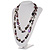 Ash Grey & Purple Shell & Imitation Pearl Bead Long Necklace - 150cm Length - view 9