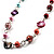 Multicoloured Long Shell Composite & Imitation Pearl Bead Silver Tone Necklace - 110cm Long - view 11