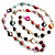 Multicoloured Long Shell Composite & Imitation Pearl Bead Silver Tone Necklace - 110cm Long - view 10