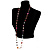 Multicoloured Long Shell Composite & Imitation Pearl Bead Silver Tone Necklace - 110cm Long - view 15