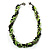 4 Strand Twisted Glass And Ceramic Choker Necklace (Black, Green & Metallic Silver) - 50cm L - view 2