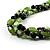 4 Strand Twisted Glass And Ceramic Choker Necklace (Black, Green & Metallic Silver) - 50cm L - view 6