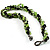 4 Strand Twisted Glass And Ceramic Choker Necklace (Black, Green & Metallic Silver) - 50cm L - view 8