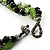 4 Strand Twisted Glass And Ceramic Choker Necklace (Black, Green & Metallic Silver) - 50cm L - view 7