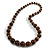 Animal Print Wooden Bead Necklace (Brown & Black) - 70cm L