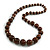Animal Print Wooden Bead Necklace (Brown & Black) - 70cm L - view 3