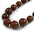 Animal Print Wooden Bead Necklace (Brown & Black) - 70cm L - view 2