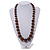 Animal Print Wooden Bead Necklace (Brown & Black) - 70cm L - view 4