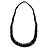 Black Bead & Button Wood Graduated Necklace - 66cm - view 7