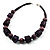 Deep Purple Wood Button & Bead Chunky Necklace - 62cm Length - view 7