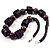 Deep Purple Wood Button & Bead Chunky Necklace - 62cm Length - view 8