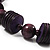 Deep Purple Wood Button & Bead Chunky Necklace - 62cm Length - view 4
