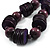 Deep Purple Wood Button & Bead Chunky Necklace - 62cm Length - view 2