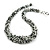 Black & White Chunky Glass Bead Necklace - 60cm Long